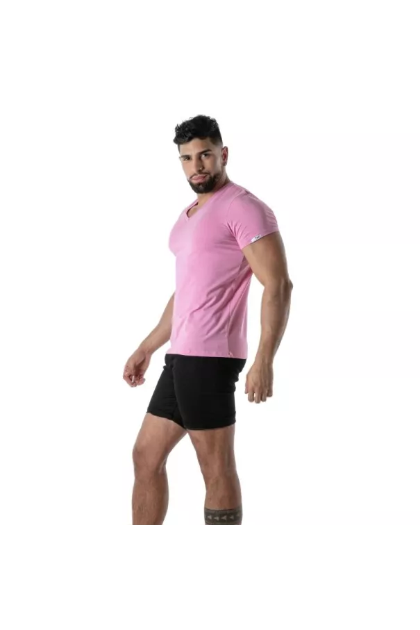Pink V-Neck T-Shirt - Men's Casual & Fashion T-Shirts | TOF Paris