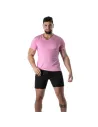 T-Shirt Coloré à Col V Rose