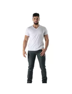 Colorful V-Neck T-Shirt in White - Men's Casual Fashion | TOF Paris