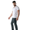 Colorful V-Neck T-Shirt in White - Men's Casual Fashion | TOF Paris