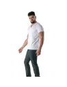 T-Shirt Coloré à Col V Blanc