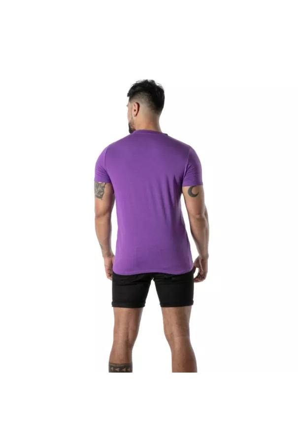 Purple V-Neck T-Shirt - Men's Casual Style & French Craftsmanship | TOF Paris