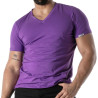 T-Shirt Coloré à Col V Violet - T-shirts homme tendance | TOF Paris