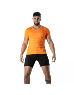 T-Shirt Coloré à Col V Orange - T-shirts homme tendance | TOF Paris