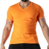T-Shirt Coloré à Col V Orange - T-shirts homme tendance | TOF Paris