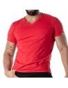 Colorful V T-shirt Red