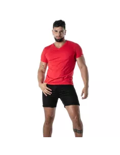 T-Shirt Coloré à Col V Rouge - T-shirts homme tendance en France | TOF Paris