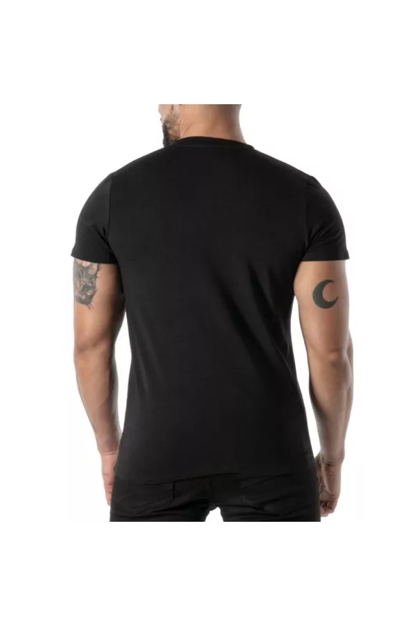 Colorful V-Neck T-Shirt in Black - Men's Casual & Streetwear | TOF Paris