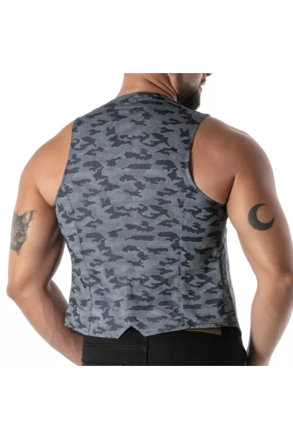 Veste à Chaîne Bleu Camo - Veste homme streetwear tendance | TOF Paris