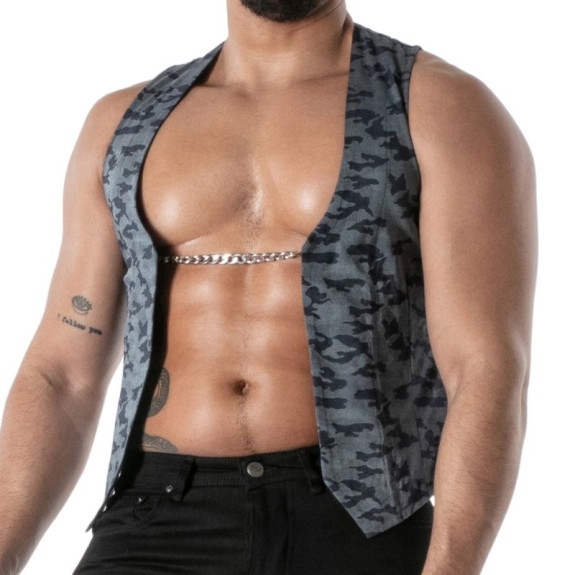 Camo Chain Vest Blue