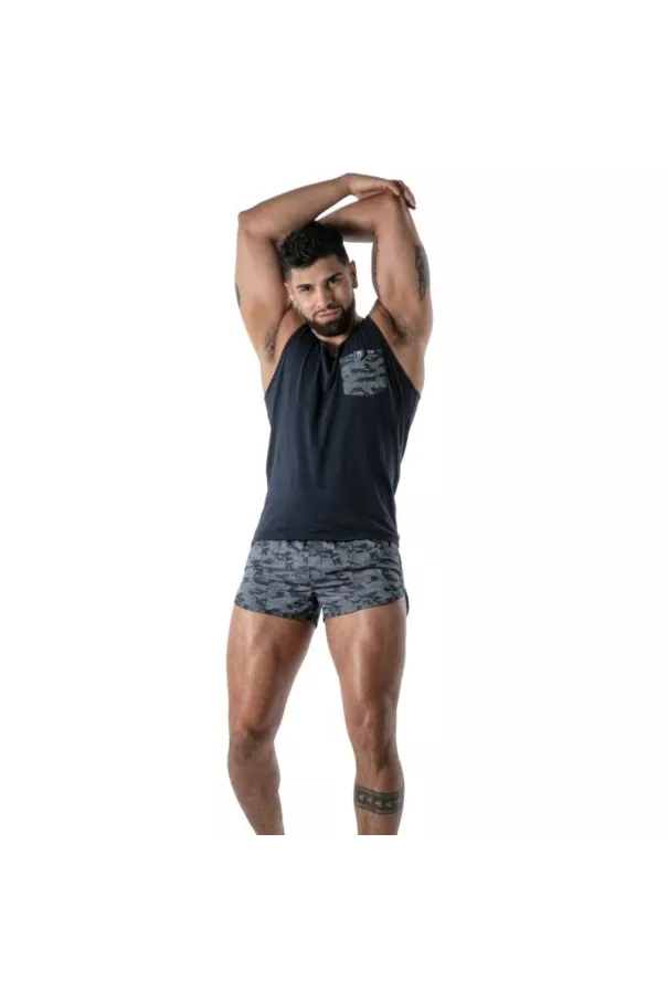 Débardeur Camo Bleu Marine - T-shirts homme tendance | TOF Paris