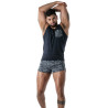 Navy Blue Camo Tank Top - Men's Casual Wear | TOF Paris