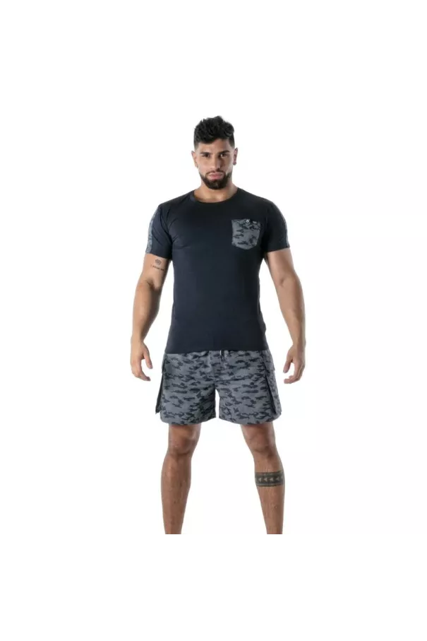 T-Shirt Camo Bleu Marine - T-shirt homme élégant et audacieux | TOF Paris