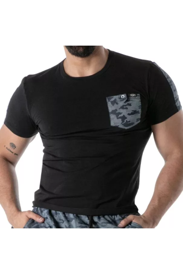 Black Camo T-Shirt - Men's Casual Fashion & Streetwear | TOF Paris