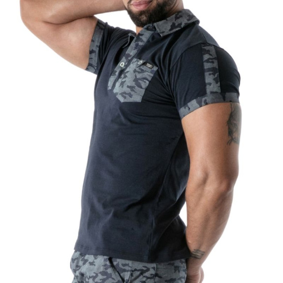 Polo Camo Bleu Marine