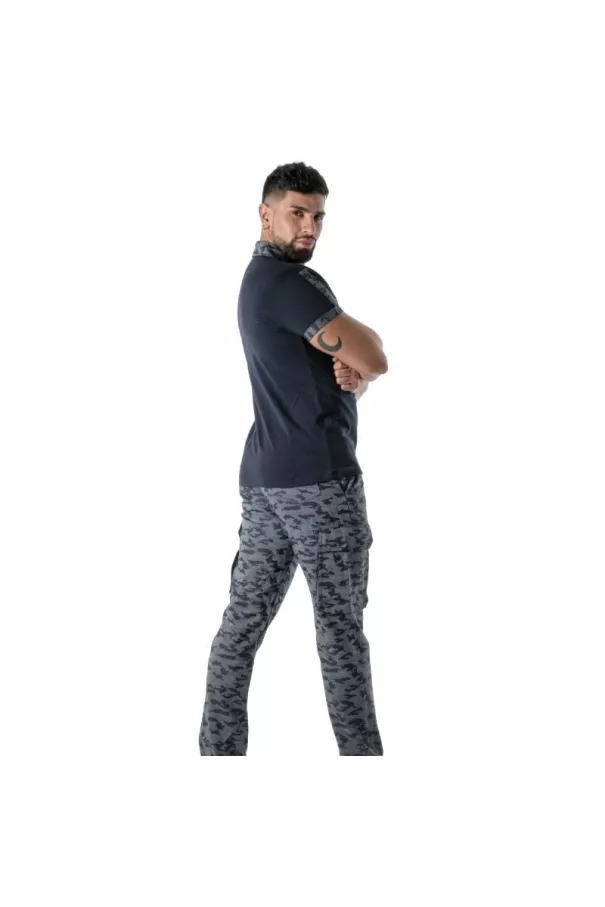 Polo Camo Bleu Marine - Polo homme tendance et élégant | TOF Paris