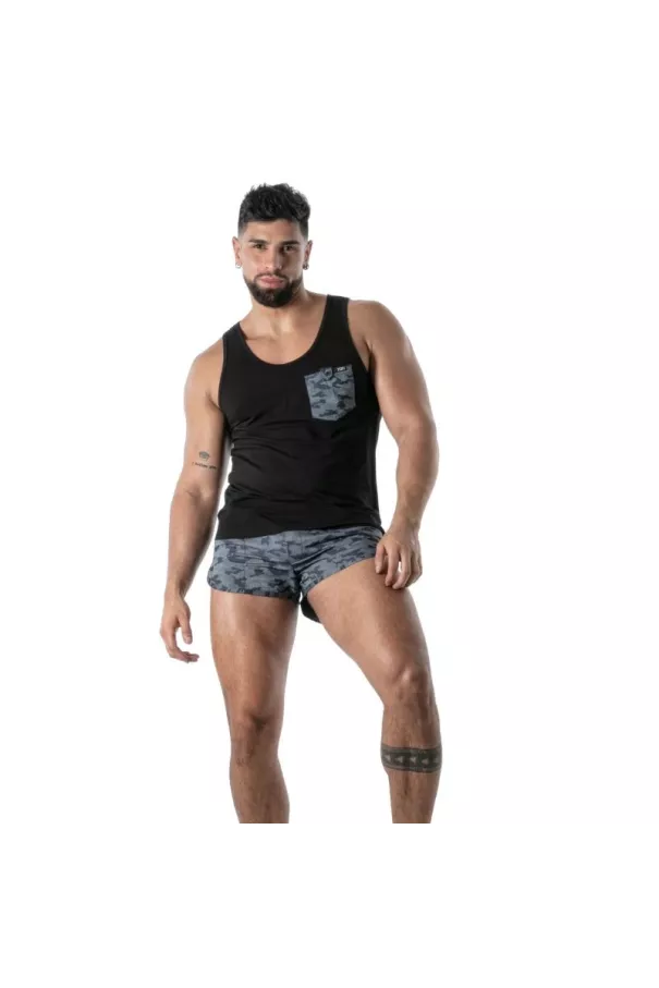 Short Retro à Poches Camo Bleu - Shorts homme casual tendance | TOF Paris