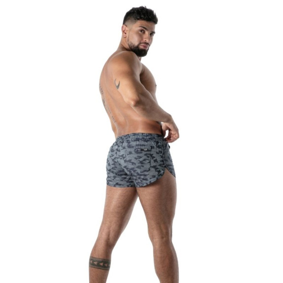 Short Retro à Poches Camo Bleu