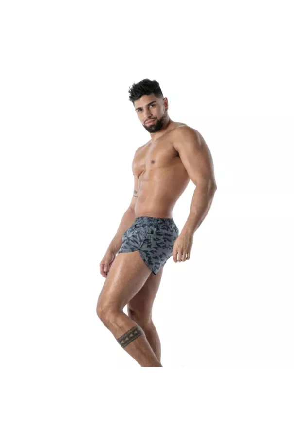Short Retro with Blue Camo Pockets - Men's Casual Shorts | TOF Paris