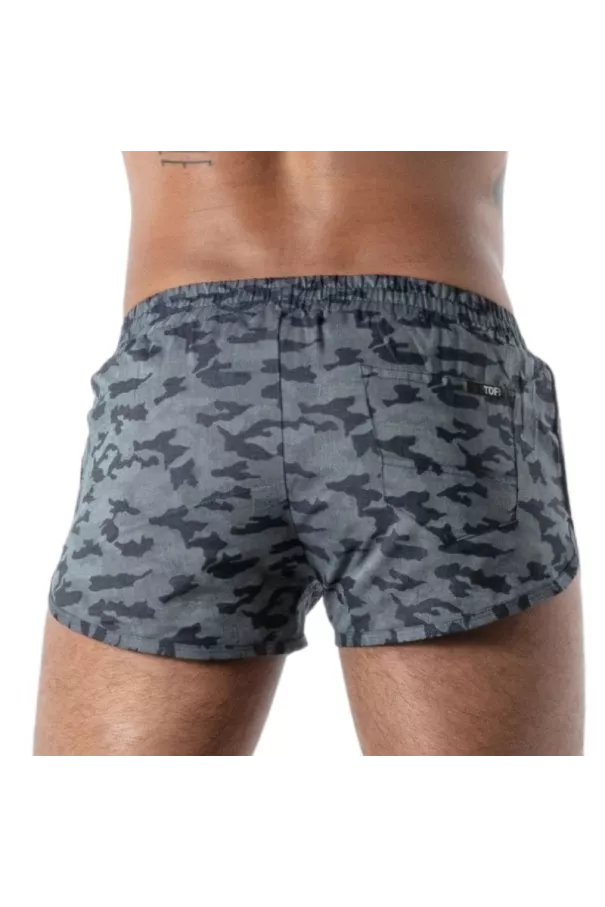 Short Retro à Poches Camo Bleu - Shorts homme casual tendance | TOF Paris