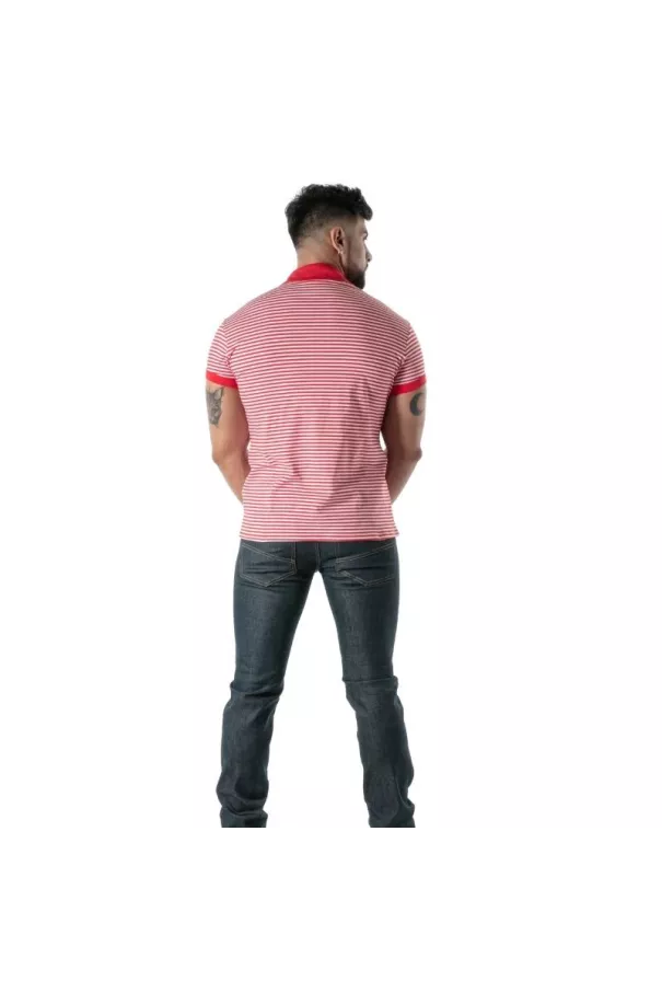 Polo à Rayures Rouge - Men's Polo Shirt Casual Fashion | TOF Paris