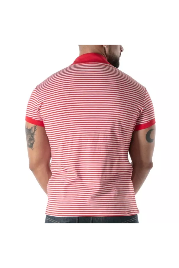 Red Striped Polo - Men's Casual Polo Shirt | TOF Paris