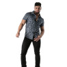 Short-sleeved blue camouflage shirt - Men's casualwear & street style | TOF Paris