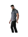 Chemise camouflage à manches courtes bleu