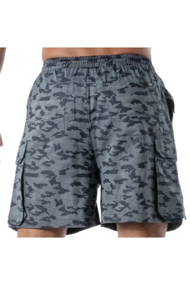 Long Short Cargo Camo - Men's Streetwear Shorts | TOF Paris