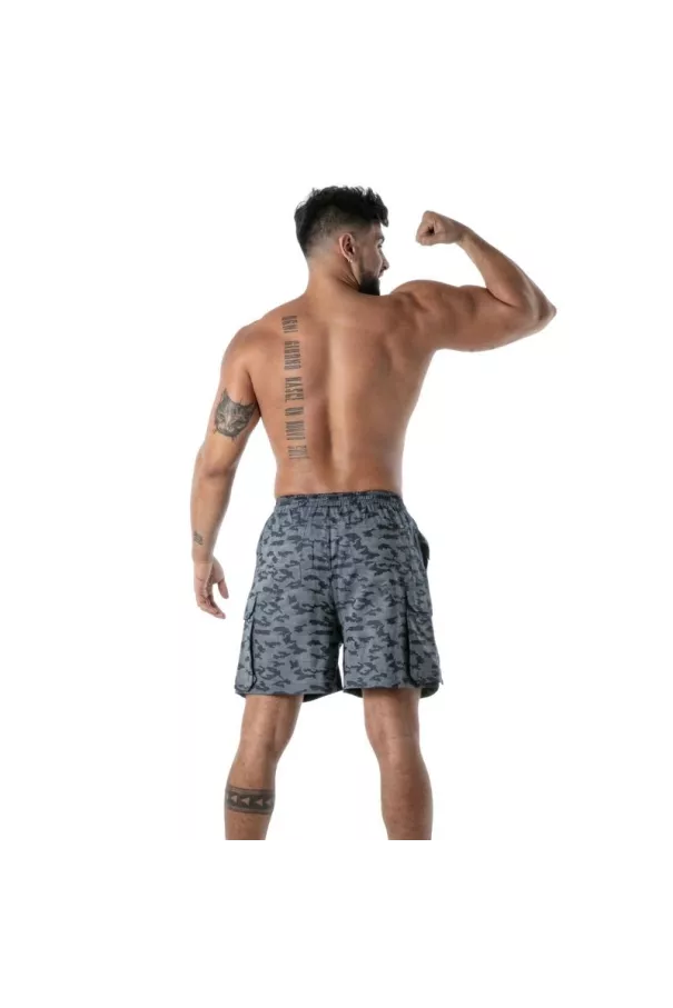 Short Long Cargo Camo - Men's Streetwear Shorts | TOF Paris