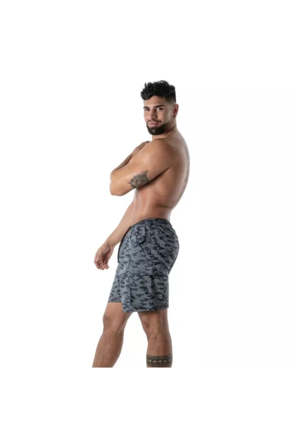 Short Long Cargo Camo - Men's Streetwear Shorts | TOF Paris