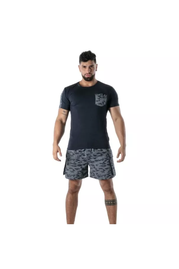 Short Long Cargo Camo - Men's Streetwear Shorts | TOF Paris