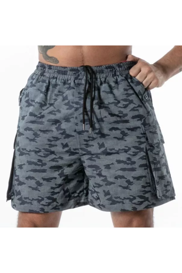 Long Short Cargo Camo - Men's Streetwear Shorts | TOF Paris