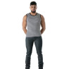 Debardeur À Rayures Noir - Men's Casual Tank Top | TOF Paris