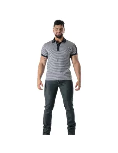Navy Blue Striped Polo - Men's Casual & Polo Shirts | TOF Paris