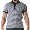 Polo à Rayures Bleu Marine - Men's Casual Polo Shirt | TOF Paris