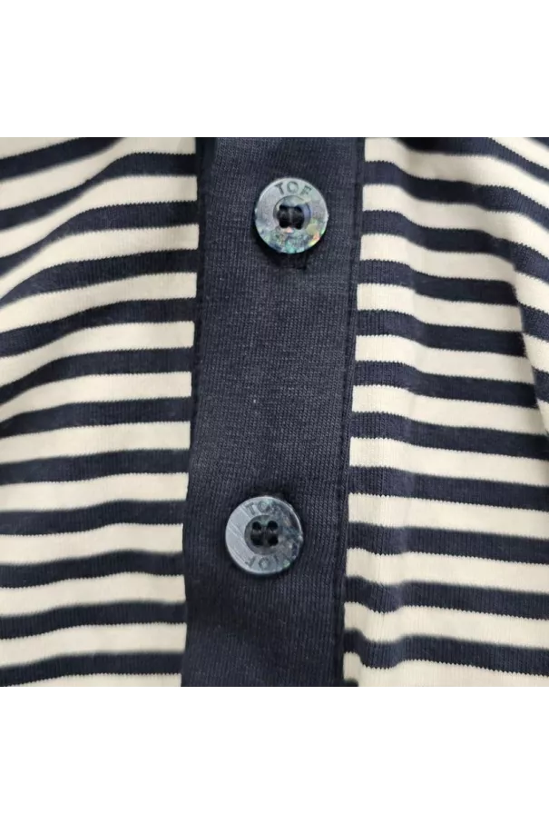 Polo à Rayures Bleu Marine - Men's Casual Polo Shirt | TOF Paris