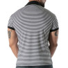 Black striped polo - Men's casual luxury polo shirt | TOF Paris