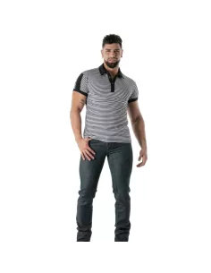 Black striped polo - Men's casual luxury polo shirt | TOF Paris