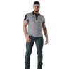 Polo à rayures Noir - Polo homme élégant en coton stretch | TOF Paris