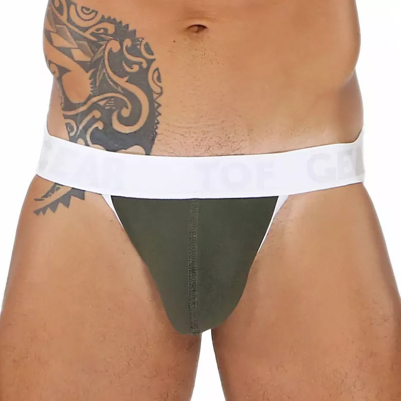 Alpha Jockstrap Khaki/White