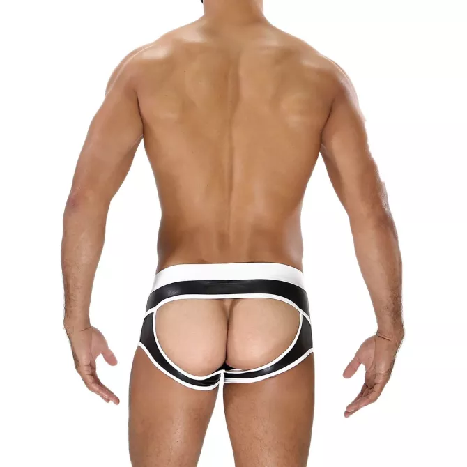 Fetish Bottomless Boxer Sexy Noir/Blanc