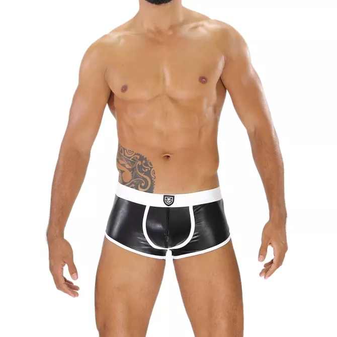 Fetish Bottomless Boxers Brief Black/White