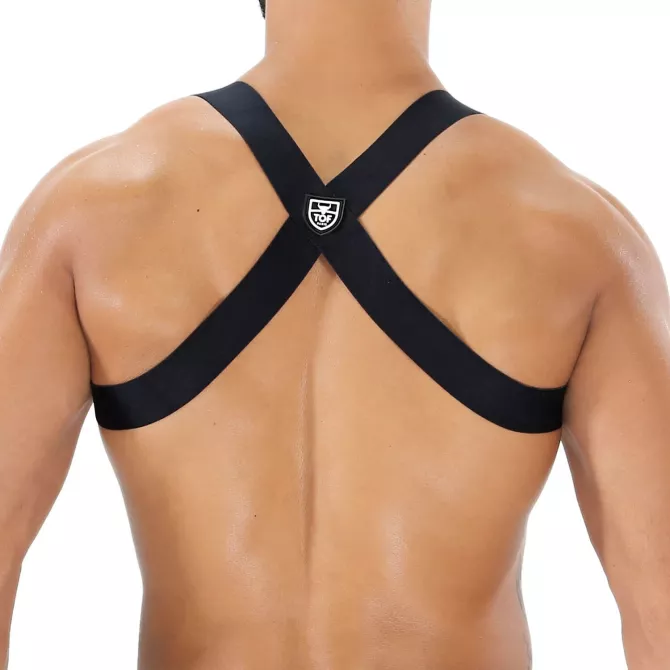 Harness black for men from back