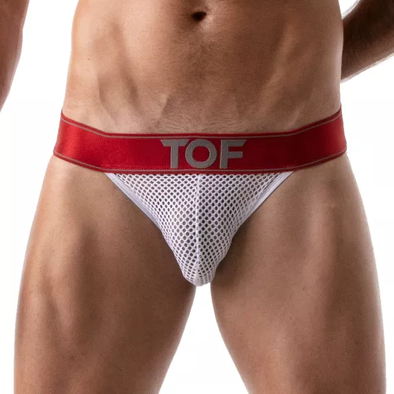 Mesh Jock White-red