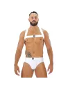 harnais elastique pour homme avec un slip blanc