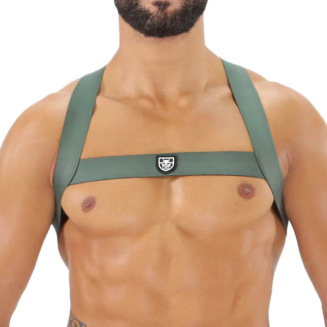 Fetish Elastic Harness Khaki