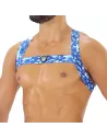 Harnais Elastique Fetish Camouflage Bleu