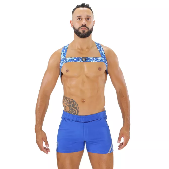 Harnais Elastique Fetish Camouflage Bleu