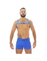Fetish Elastic Harness Blue Camouflage